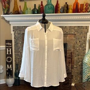Torrid Ivory Long Sleeve Blouse